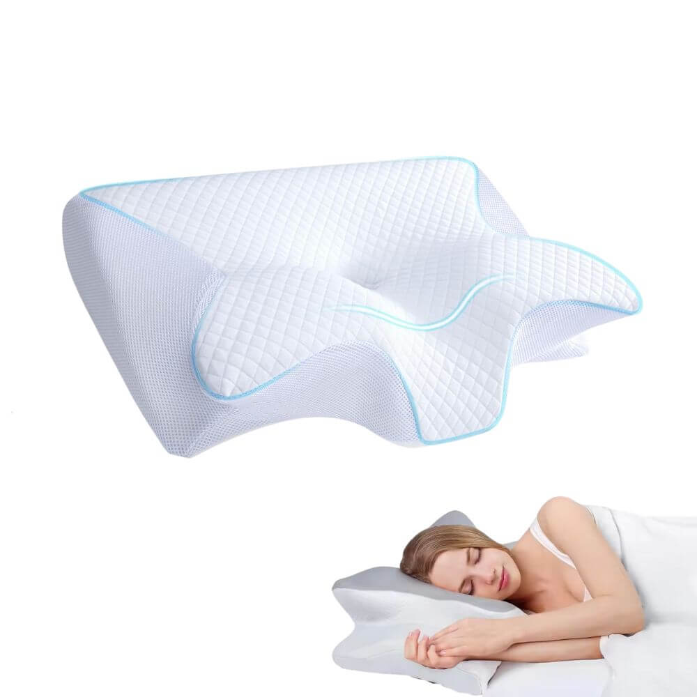 Oreiller Cervical Ergonomique - Design Papillon